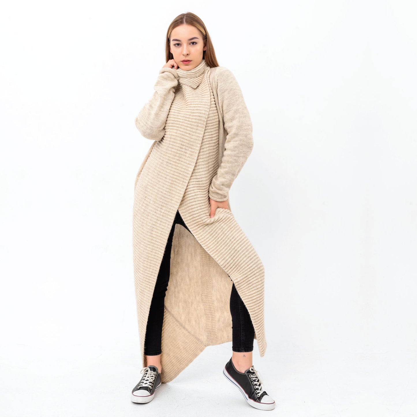 Long Maxi Cardigans | Beige, Grey, Rusty